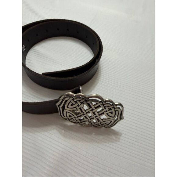 Miss Me Celtic Knot Black Leather Belt Size S/M/L See Measurements main image 7